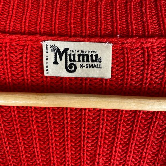 Show Me Your Mumu Mina Sweater Size XS Feliz Stripe Oversized Maximalist Xmas - Picture 10 of 13